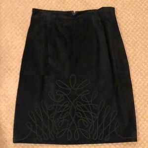 Vintage suede pencil skirt with beautiful detail front and back.